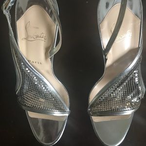 Authentic Christian Louboutin silver sandals. ❤️👠